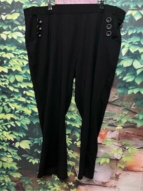 Source Unknown Black Women's High-Waist Trousers with Side Buttons